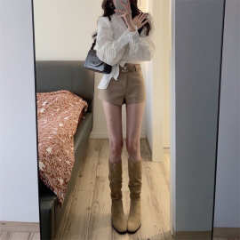 小个子夏季新款修身显瘦显腿长超短裤微胖mm直筒休闲裤女包臀热裤