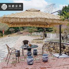 户外茅草遮阳伞庭院花园罗马伞太阳沙滩遮阳伞海边仿真稻草遮阳棚