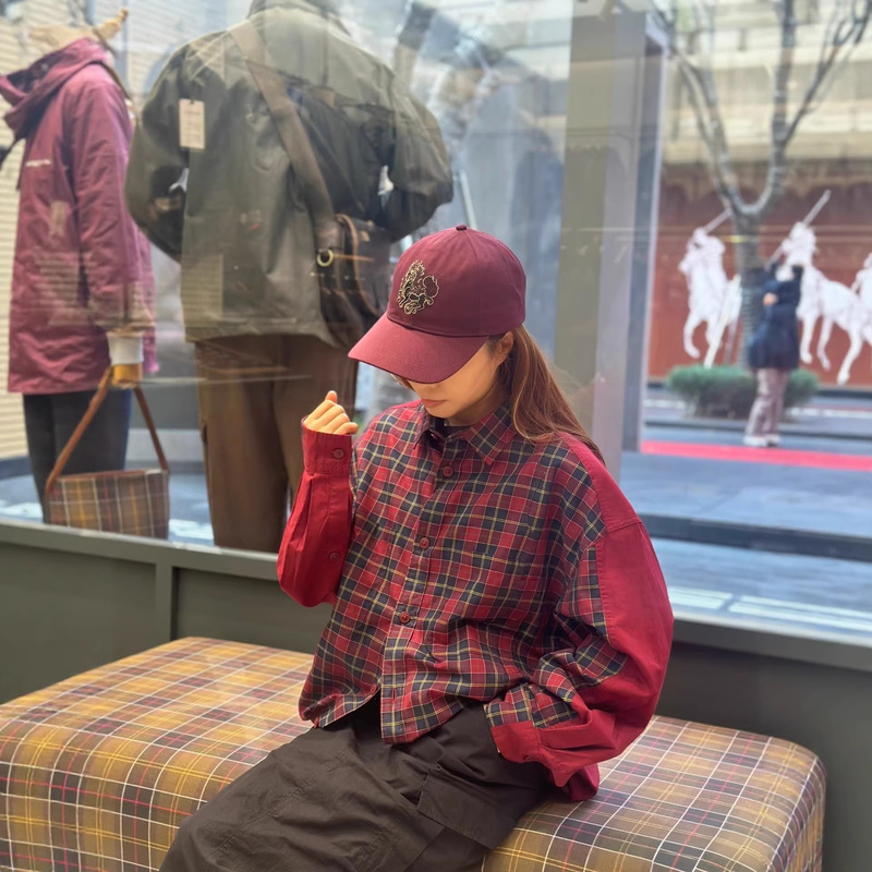 Cross-Border Barbour Year of the Horse Limited Edition Red and Black Plaid Patchwork Shirt, Unisex New Year Outfit, Direct Supply from the Factory