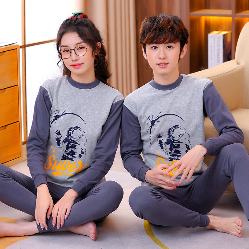 Bzj pantalones de otoño - astronautas grises de cuello Medio