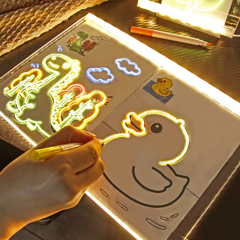 Erasable fluorescence drawing board, interactive toy, graffiti, children's creativity, Birthday gift 3