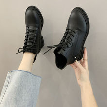 短靴子2022秋季新款女鞋加絨平底機車短靴休閑單靴馬丁靴舒適女靴