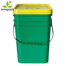 【支持寄样】S-20L全新PP料食品级绿色大方桶方便储存收纳