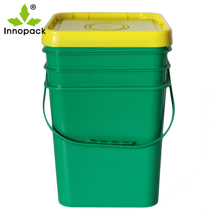 【支持寄样】S-20L全新PP料食品级绿色大方桶方便储存收纳