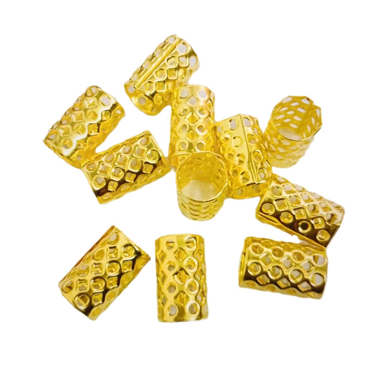 1000 Pieces/pack - Sunflower 10 * 15 Dirty Braid Buckle DIY Metal Antique Style Ring Accessories, High Ponytail Embellishment, Hairpin Rope_voghion.com