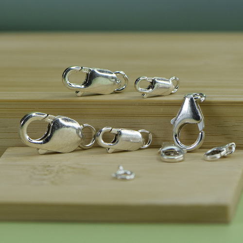 S925 sterling silver lobster clasp spring buckle Japanese buckle simple design handmade DIY jewelry accessories versatile chain buckle