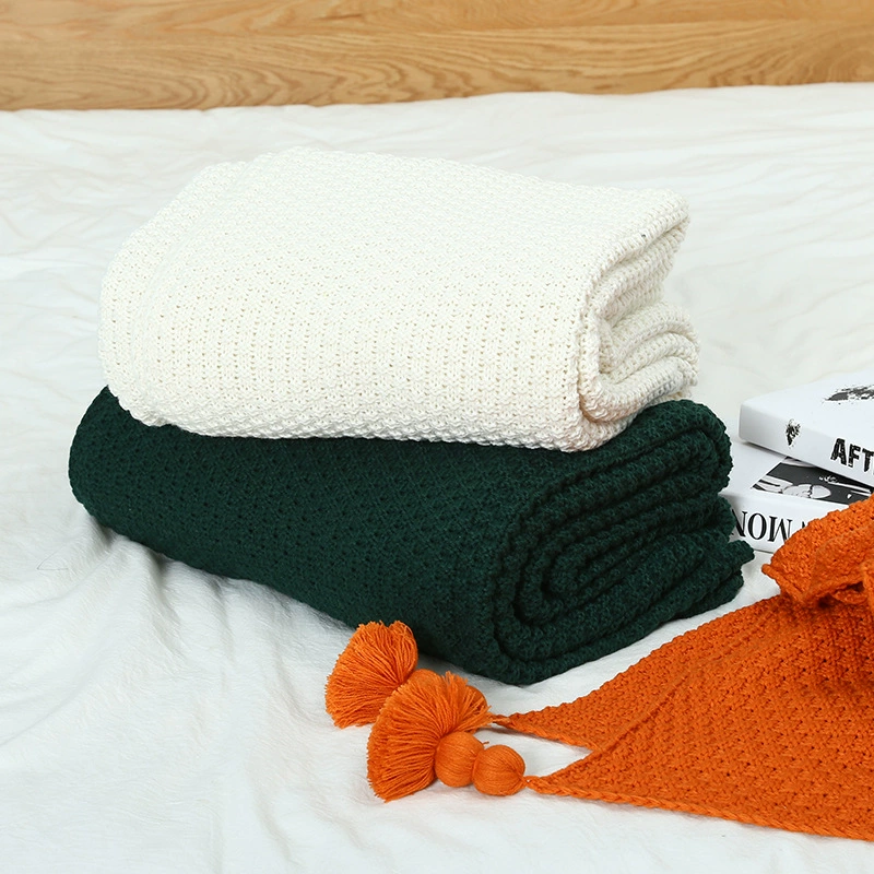 Одеяло для дивана Скандинавское ретро большое подвесное одеяло для сна для ушей B & B постельное одеяло полотенце одеяло постельный Флаг обеденный перерыв вязанное покрывало одеяло