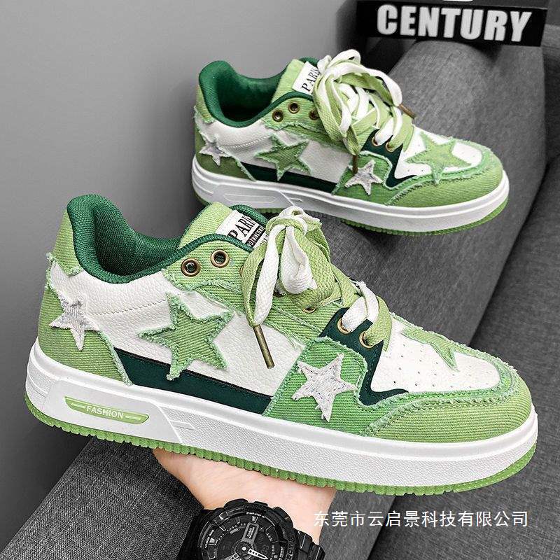 Men's Shoes, New Spring Style, Versatile Casual Sneakers, Boys' American-Style Niche Trendy Brand Design, Fashionable Trendy Shoes