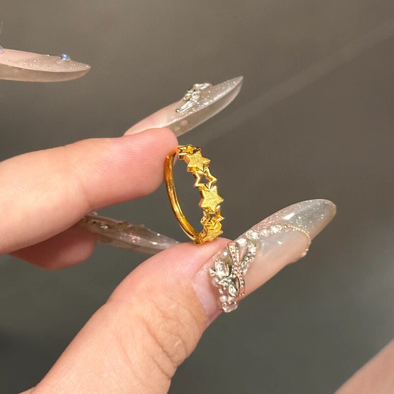 新款镂空星星戒指女款可调节指环简约百搭小众设计气质轻奢高级感|undefined