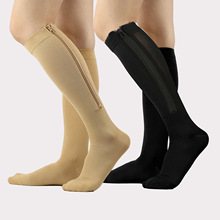 亚马逊新款拉链热销款全掌压缩运动压力袜户外运动袜弹力袜长筒袜