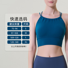 New Product High-End Leica Sexy Cross Back Sports Bra for Women One-Piece Nubra Lulu Yoga Backless Bra