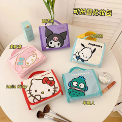 Sanrio Large Capacity High-Quality Foldable Cartoon Makeup Bag Cute Travel Foldable Hand-Held Makeup Storage Bag