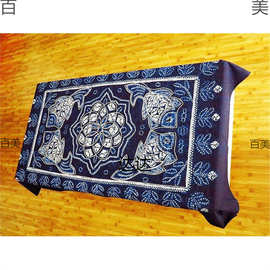 云南大理扎染桌布蓝染云南民族风白族纯手工染布餐厅家用商用