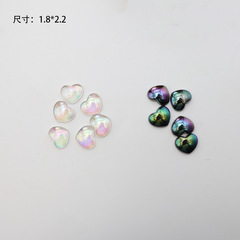 亞克力diy配件手機殼diy配飾髮飾手工材料鞋扣電鍍幻彩小桃心愛心