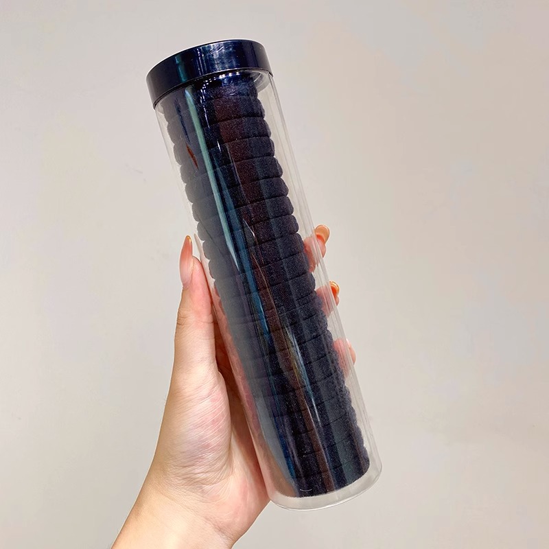 Corea de la red cuerda de la cabeza de cuero de mujer correa de toalla correa de cabello simple negro grueso cola de caballo pequeña funda de cuero