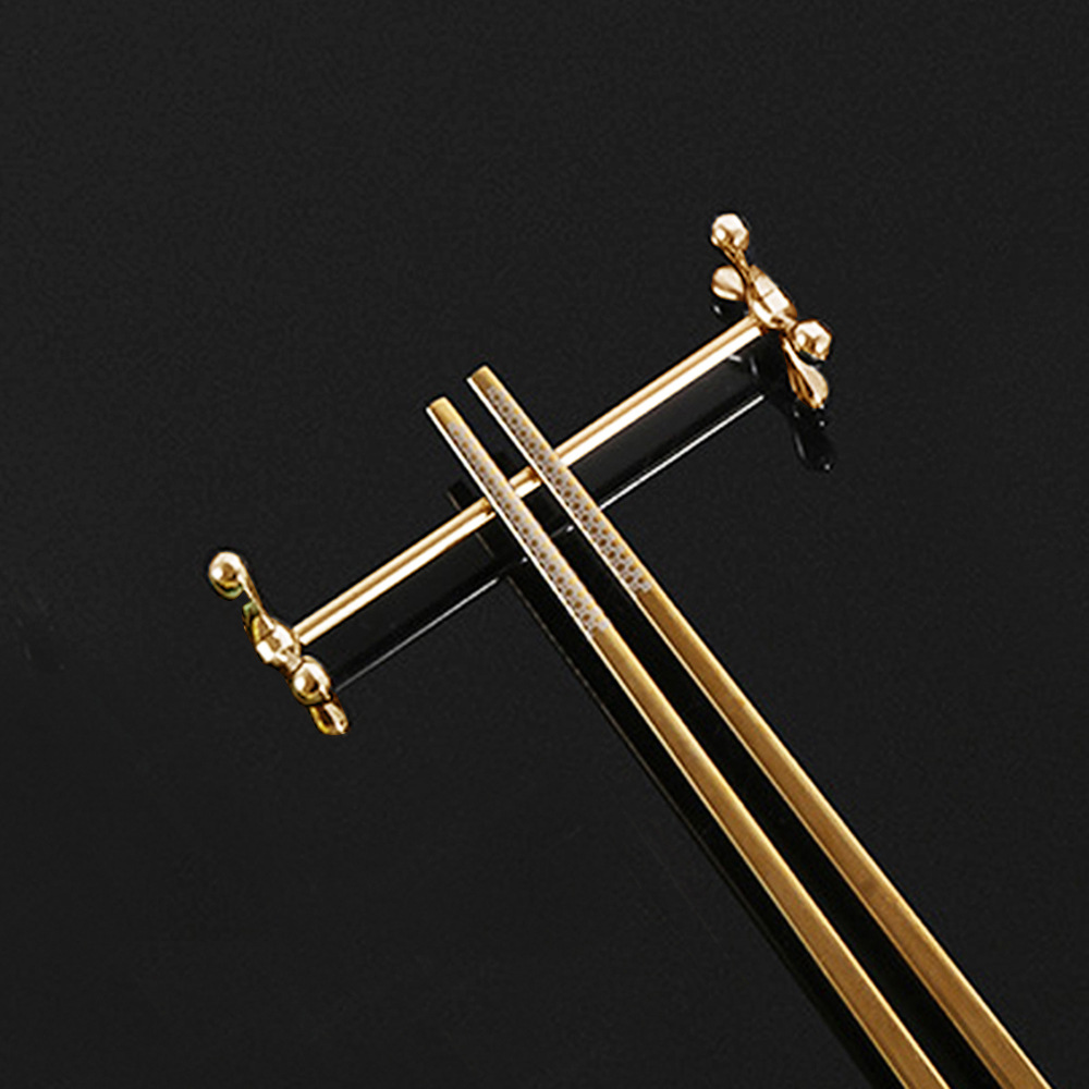 Japanese-style hotel chopstick holder, public chopstick holder, knife, fork, spoon pillow, creative stainless steel chopstick holder, gold storage pen holder, home