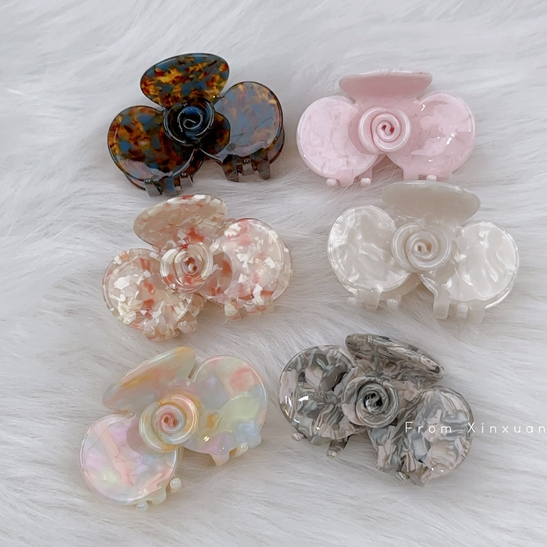 Fermaglio a fiore di rosa pinza per capelli stile francese_voghion.com