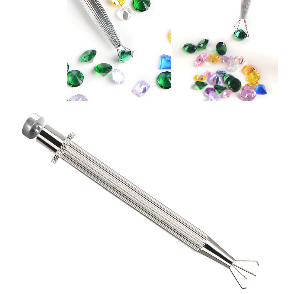 Acero inoxidable cuatro-garra grapa clip de diamante desnudo circón diamante joyería de uñas oreja hueso herramienta de joyería especial