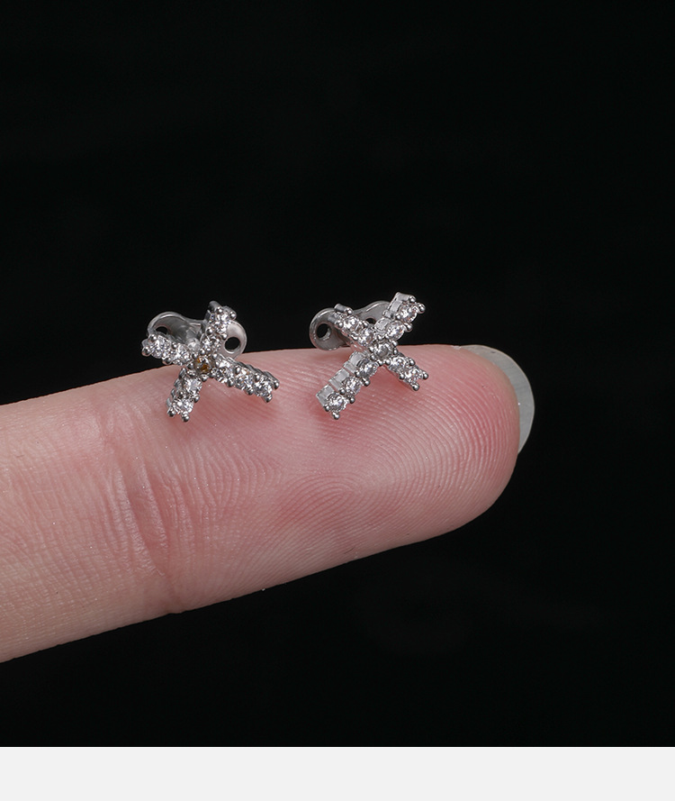 Geometric 316L Stainless Steel Dermal Anchor Piercing Jewelry with Cubic Zirconia - Exaggerated Buried Nail for Women detail image 11