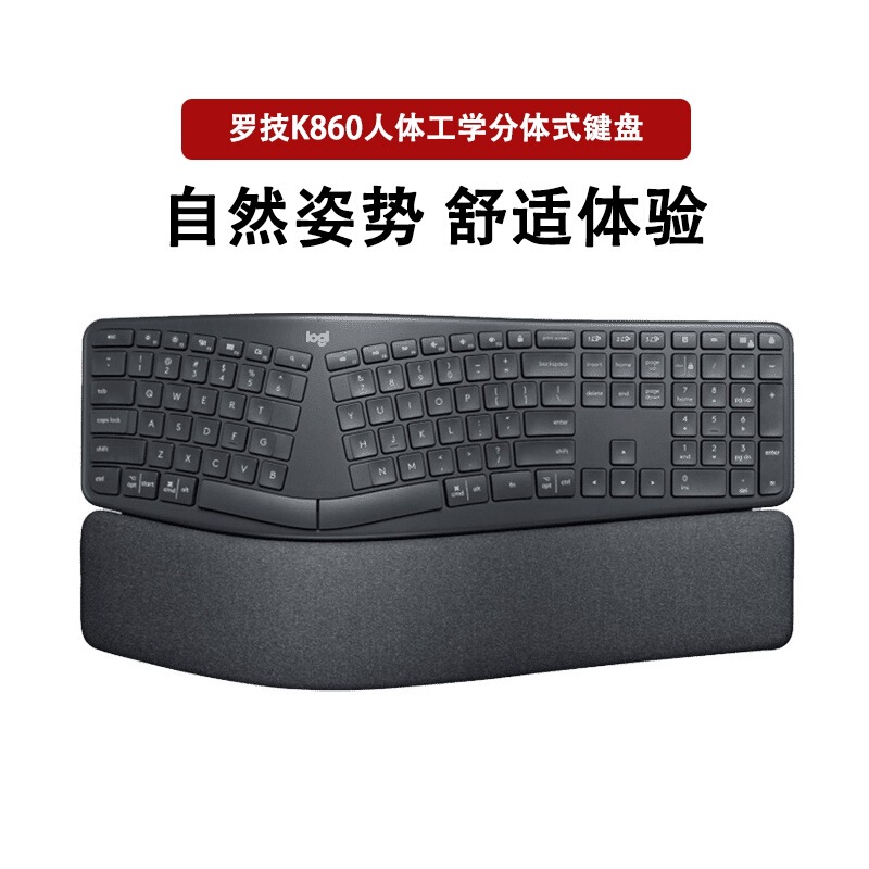 Unpacked Genuine Ergo K860 Wireless Bluetooth Keyboard with Ergonomic Curve Design, Split-Type, Multi-Device Compatible