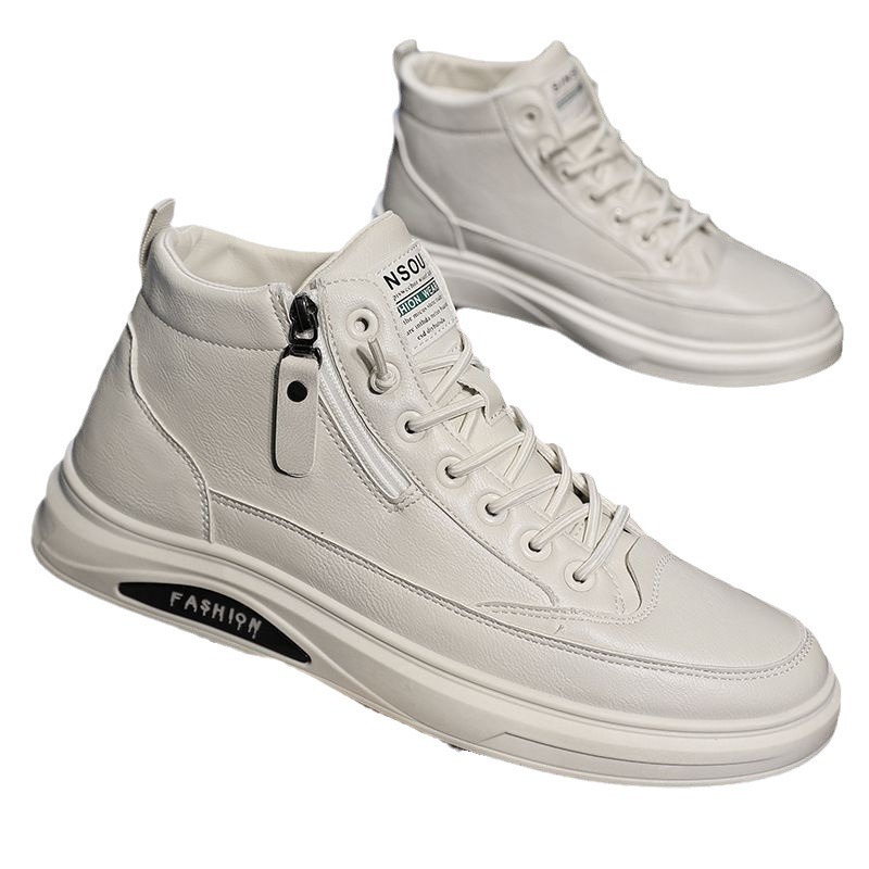 Hohe Britischen stil lässig leder männer schwarz mid top board schuhe sommer wasserdichte Martin stiefel trendy_voghion.com