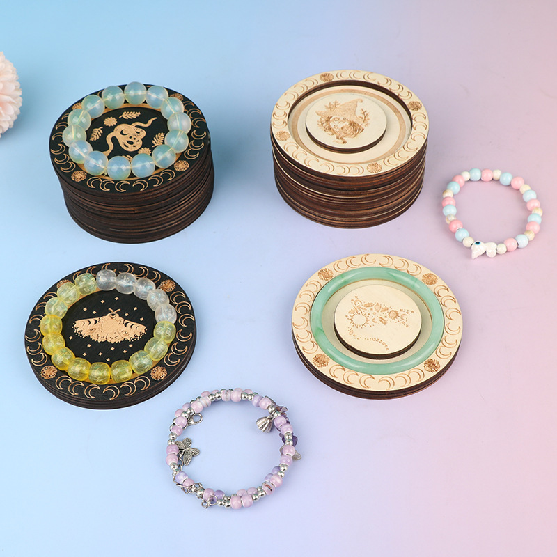 Bracelet de madera transfronteriza, bracelet de decoración para el hogar creativo americano, bracelet circular, bracelet de madera, DIY