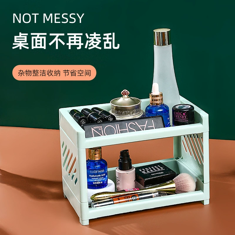 Двухслойная стойка для хранения Girl's Heart Desktop Маленькая пластиковая стойка для хранения Многофункциональная стойка для хранения большой емкости