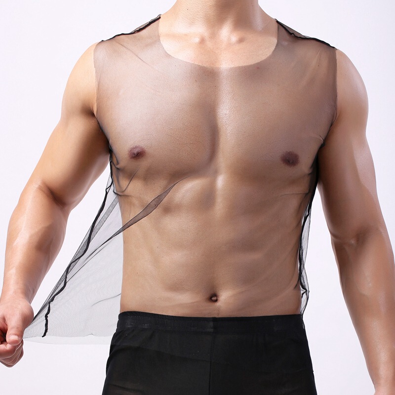 Men's Vest Mesh Full Transparent Sexy I-Shaped Vest Summer Loose Sexy Wide Shoulder Underwear Men's Vest Mesh Full Transparent Sexy I-Shaped Vest Summer Loose Sexy Wide Shoulder Underwear
