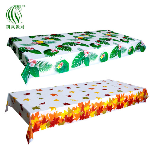 Kai Feng Party Thanksgiving Banquet Tablecloth Summer Beach Tropical Palm Leaf Child Birthday Party Supplies