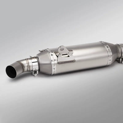 Motorcycle exhaust pipe: outlet back pressure drum front