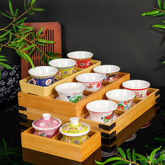 九宮格火鍋餐具滷味拼盤甜品碗蓋碗菜創意復古密胺餐具