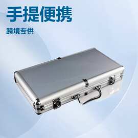 铝合金300型银色条纹筹码箱套装盒娱乐休闲装扑克骰子箱