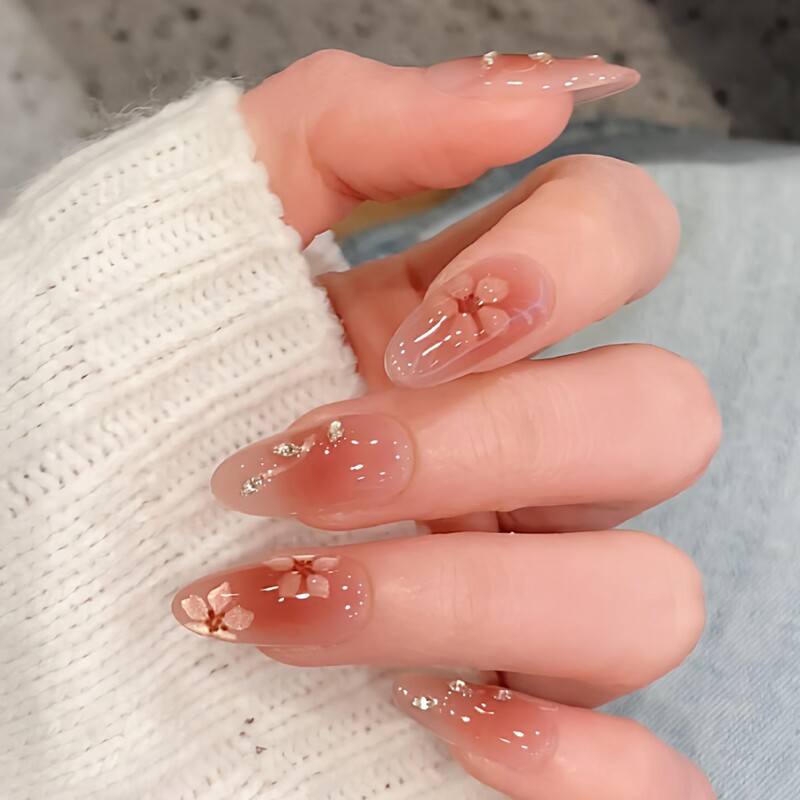 Yuanxi Light Luxury Nude Cat Eye Diamond-Embellished Gradient Handmade Wearable Nails High-End Custom Nail Stickers Wholesale Yuanxi Light Luxury Nude Cat Eye Diamond-Embellished Gradient Handmade Wearable Nails High-End Custom Nail Stickers Wholesale