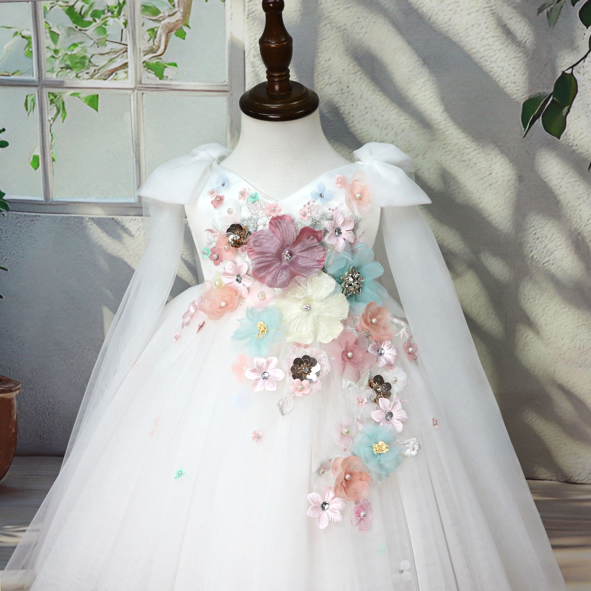 Robe de princesse féerique pour filles – Élégante robe en tulle pour demoiselle d'honneur, concours de beauté et célébrations spéciales_voghion.com