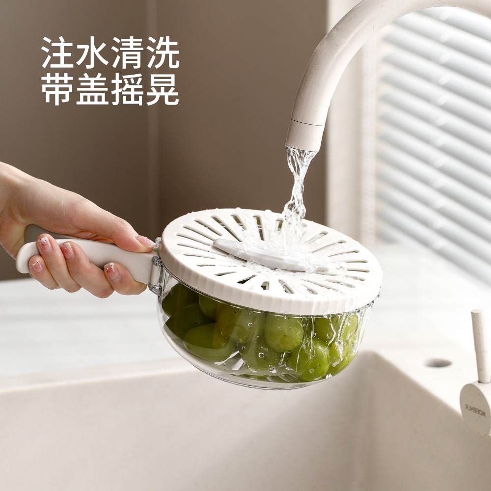 Fruit & Vegetable Wash Basket with Handle, Kitchen Drain Strainer