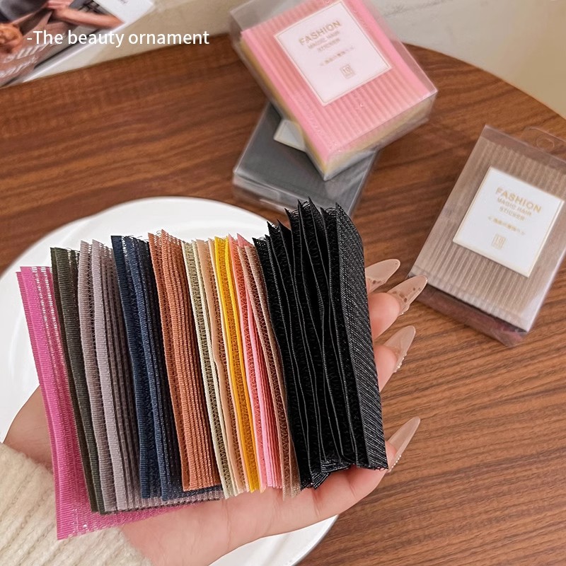 Postes de color adultos pegando postes de cabello rotos pegatinas de pestañas en la parte superior de la cabeza magia pegatinas de cabello frente pegatinas de cabello infantil artefacto