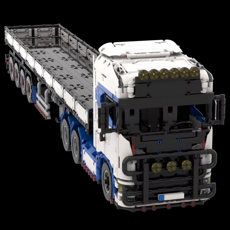 1:16 ビルディングブロックおもちゃ MOC-770S 重量エンジニアリングコンテナ DIY 組立モデルフラットベッドトレーラートラックヘッド|undefined