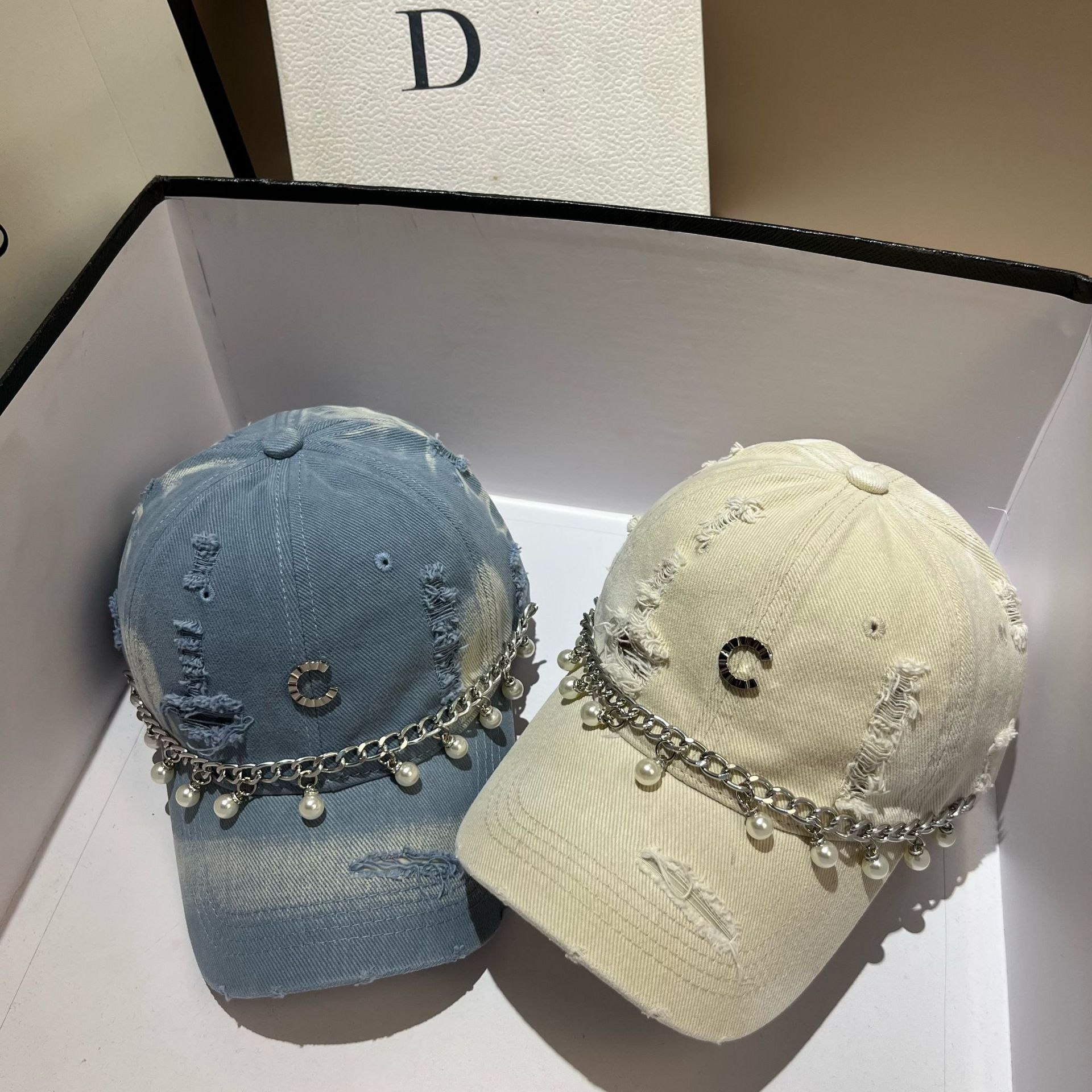 Κορεατική έκδοση σε μικρό άρωμα με γράμμα C, μαργαριτάρι, βουρτσισμένο βαμβάκι, μπέιζμπολ, φθινόπωρο, νέο στυλ, εξατομικευμένο_voghion.com