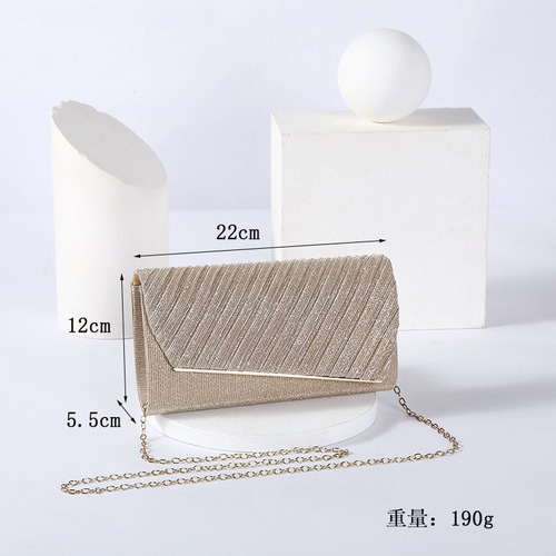 Cross-border lady's temperament cross-body bag, banquet fine glitter twill handheld bag, European and American bar handbag wholesale