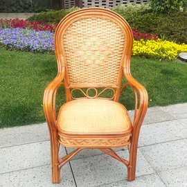 ZB6M批发藤椅 老人椅高靠背户外休闲阳台办公麻将椅印尼天然单人