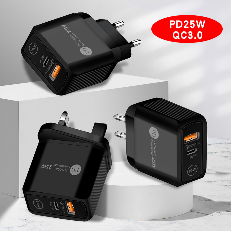 PD25W fast charge mobile phone charger 5V5A European and American British QC3.0 travel charge type-c adapter charging head