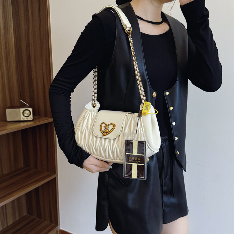 Otoño y invierno nueva bolsa de hombro de gran capacidad bolso de cadena de diamante para mujeres 2024 nuevo bolso de mano simple de alta calidad