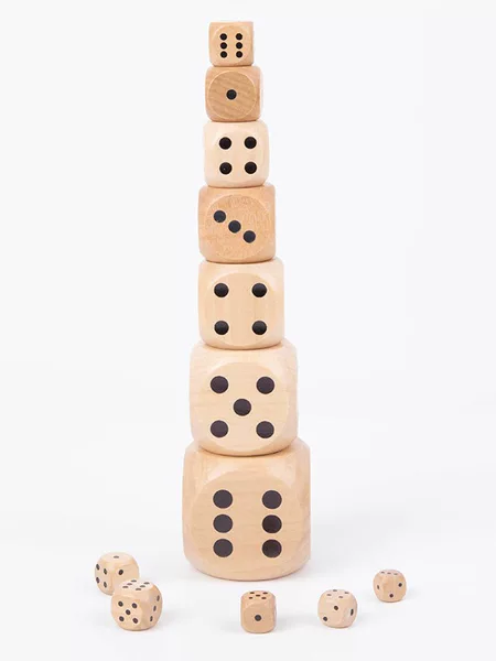 Direct from the manufacturer: 1-5cm natural wood color rounded-corner counting dice, wooden dice for bar games, can be printed with patterns
