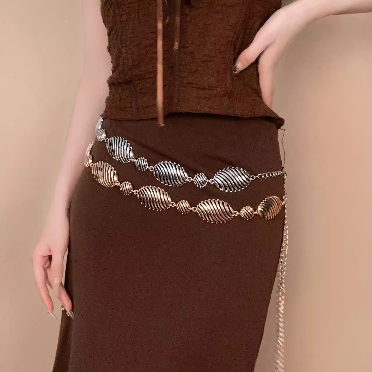 100 % Metall Taille High-End-Gefühl für Kleider Vintage Bohemian Schmetterling Kette Y2K Gürtel Damen Accessoires_voghion.com