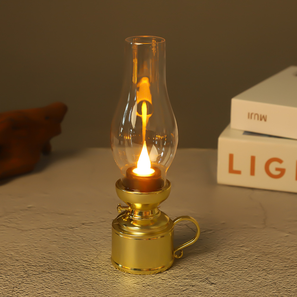 YC104 중형 물방울 심지 등유 램프 [골드]