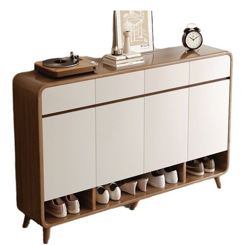 Zsr solid wood shoe cabinet doorway household large-capacity entrance cabinet one-in-one economical storage locker new style
