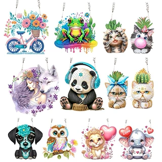 跨镜新品 钻石画亚克力材质单面水晶钻门多种动物款 厂家直销