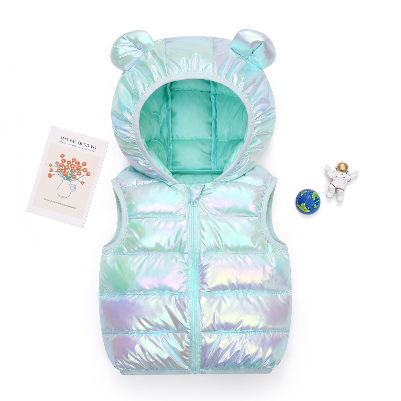 Comercio exterior ropa infantil 2025 nuevo otoño invierno ropa de algodón plumón para niños niñas chaleco encapuchado chaleco de hombro para niños