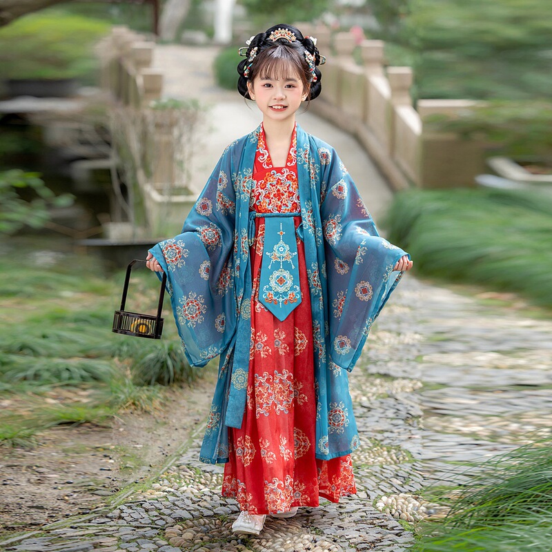 Hanfu for Girls 2026 Spring/Summer New Style Children's Ancient Style Tang Suit Princess Fairy-Like Little Girl Dress Performance Costume