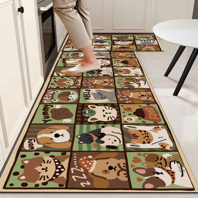 Alfombra de dibujos animados para las cuatro estaciones, lavable a máquina, alfombra de cocina, alfombra de baño, alfombra de entrada, alfombra resistente a las manchas, alfombra de entrada, alfombra para puerta, transfronteriza